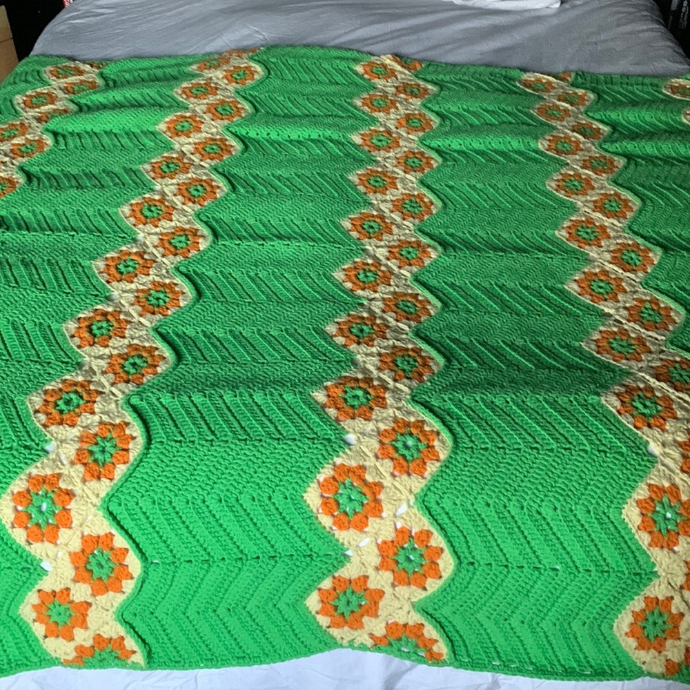 Vintage handmade Crochet throw